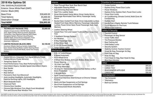 2018 Kia Optima SX Turbo