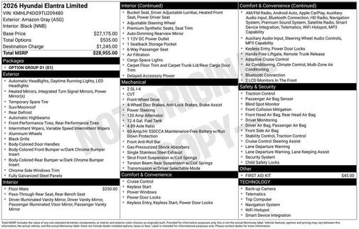 Amazon Gray 2026 Hyundai ELANTRA Limited