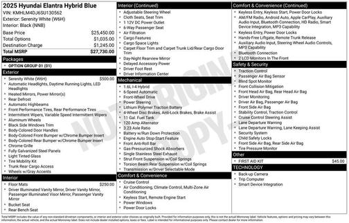2025 Hyundai ELANTRA HEV Blue