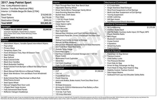 2017 Jeep Patriot Sport