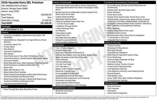 2026 Hyundai KONA SEL Premium
