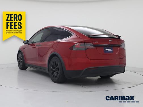 Red 2022 Tesla Model X Plaid