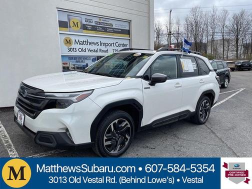 Crystal White Pearl 2025 Subaru Forester Hybrid Limited