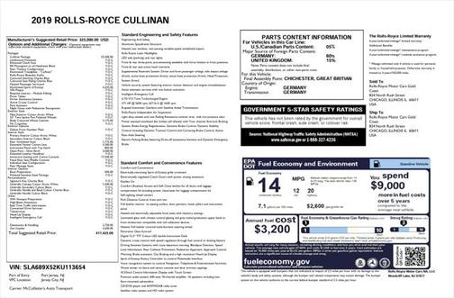 2019 Rolls-Royce Cullinan Sport Utility