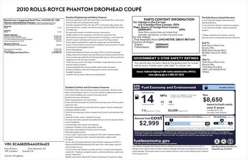 2010 Rolls-Royce Phantom Drophead Coupe 2dr Drophead