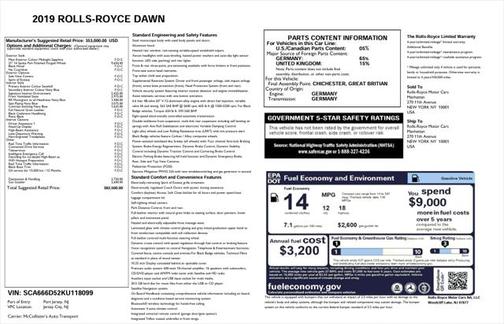 2019 Rolls-Royce Dawn Base