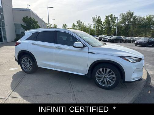 Radiant White 2025 INFINITI QX50 Luxe AWD