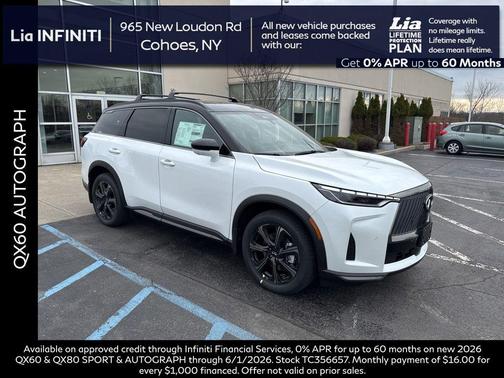 Radiant White/Black Obsidian 2026 INFINITI QX60 AUTOGRAPH