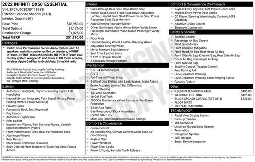 2022 INFINITI QX50 ESSENTIAL AWD