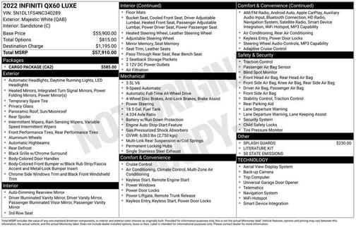 2022 INFINITI QX60 Luxe