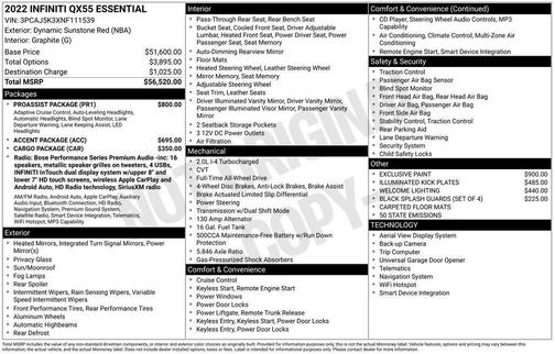 2022 INFINITI QX55 ESSENTIAL