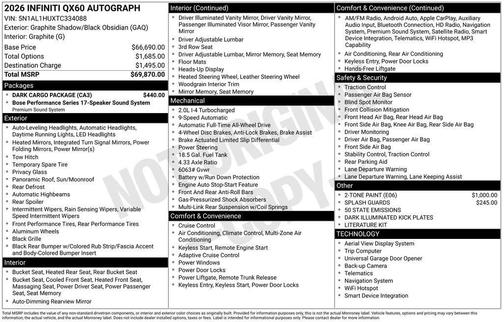 2026 INFINITI QX60 AUTOGRAPH