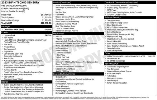 2023 INFINITI QX80 SENSORY AWD
