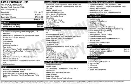 2025 INFINITI QX55 LUXE
