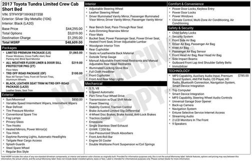 Silver Sky Metallic 2017 Toyota Tundra Limited