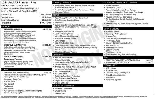 2021 Audi A7 55 Premium Plus