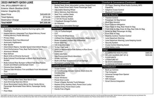 2023 INFINITI QX50 LUXE AWD