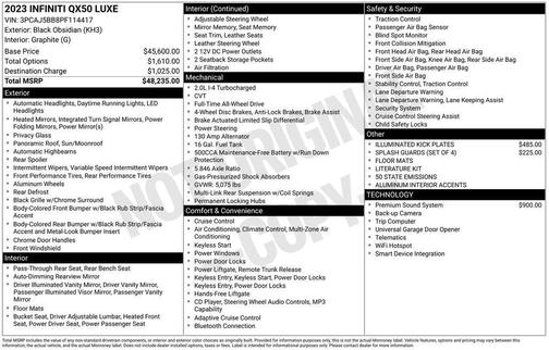 2023 INFINITI QX50 LUXE AWD