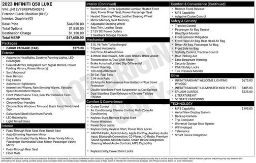 2023 INFINITI Q50 3.0t LUXE
