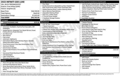 2022 INFINITI Q50 3.0t LUXE