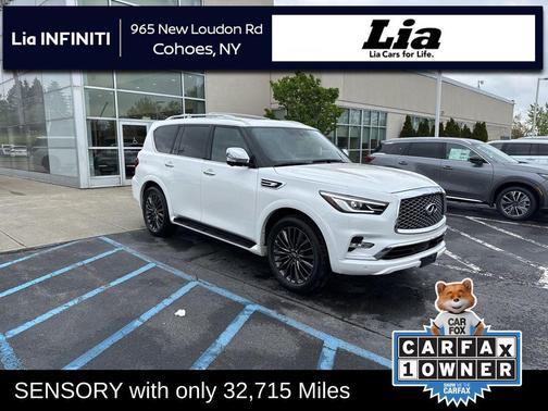 Moonstone White 2023 INFINITI QX80 SENSORY AWD