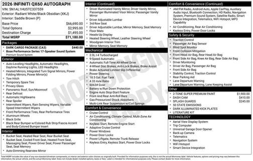 2026 INFINITI QX60 AUTOGRAPH
