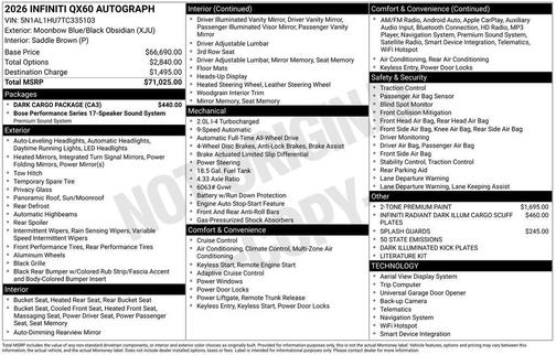 2026 INFINITI QX60 AUTOGRAPH