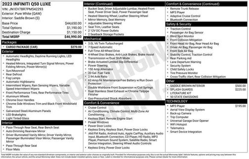 2023 INFINITI Q50 3.0t LUXE