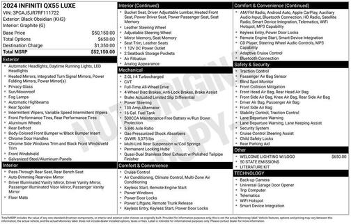 2024 INFINITI QX55 LUXE