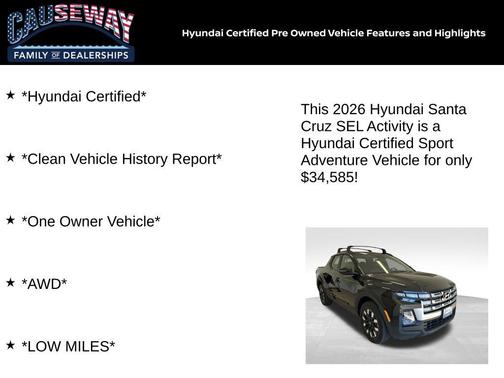 2026 Hyundai SANTA CRUZ SEL Activity