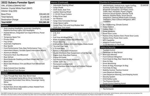 Crystal White Pearl 2022 Subaru Forester Sport