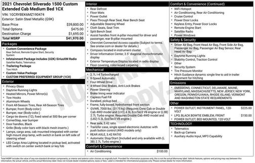 2021 Chevrolet Silverado 1500 Custom