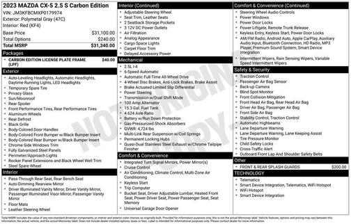 2023 Mazda CX-5 Carbon Edition