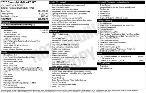 2020 Chevrolet Malibu FWD LT