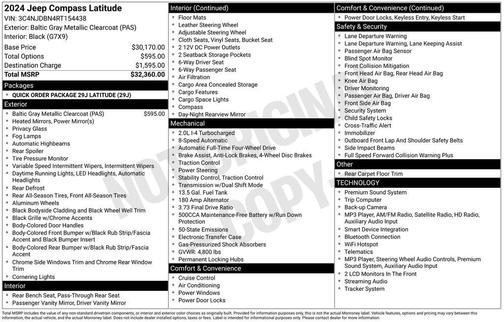 Baltic Gray Metallic Clearcoat 2024 Jeep Compass Latitude