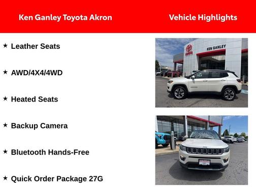 Pearl White Tri-Coat 2018 Jeep Compass Limited