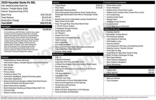 2020 Hyundai SANTA FE SEL 2.4