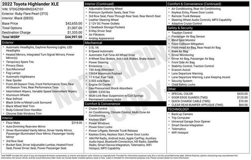 Ruby Flare Pearl 2022 Toyota Highlander XLE