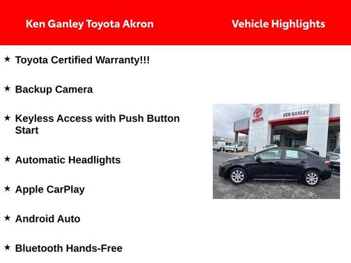 Midnight Black Metallic 2025 Toyota Corolla LE