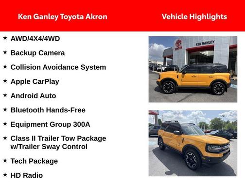 Orange Metallic 2022 Ford Bronco Sport Outer Banks