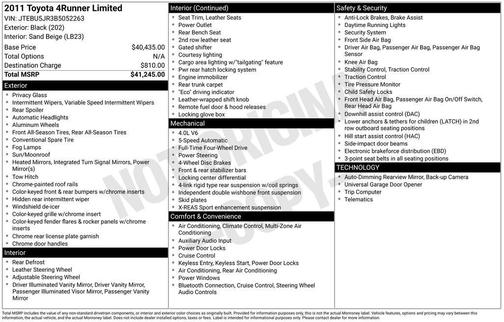 Black 2011 Toyota 4Runner Limited