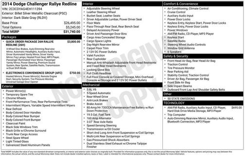 2014 Dodge Challenger Rallye Redline