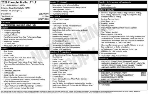 2022 Chevrolet Malibu FWD LT