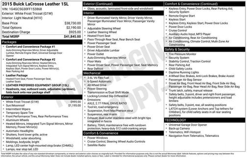 2015 Buick LaCrosse Leather