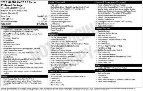 2025 Mazda CX-70 3.3 Turbo Preferred Package