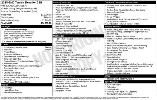 2025 GMC Terrain AWD Elevation