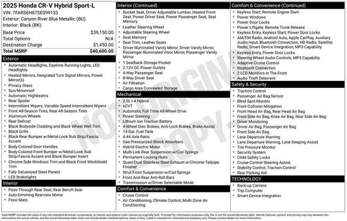 2025 Honda CR-V Hybrid Sport AWD