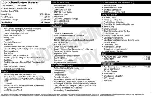 Horizon Blue Pearl 2024 Subaru Forester Premium