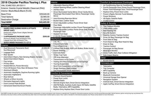 Granite Crystal Metallic Clearcoat 2018 Chrysler Pacifica Touring-L Plus
