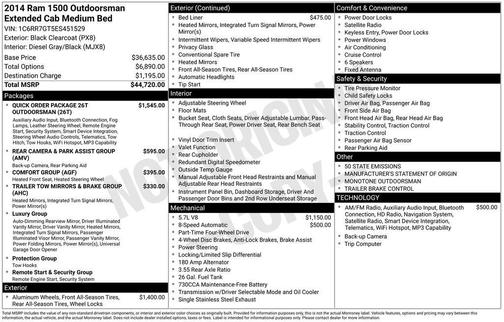 2014 RAM 1500 Outdoorsman